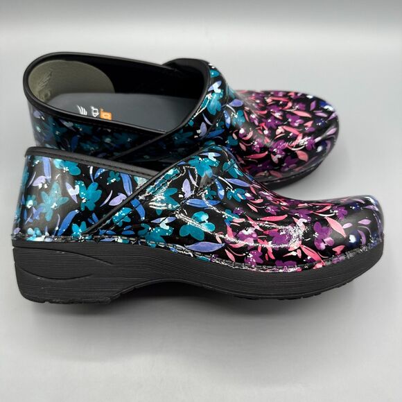 Dansko XP 2.0 Flowering Patent Leather Clogs Womens Size 39 EU (8.5-9 US) - Picture 1 of 9